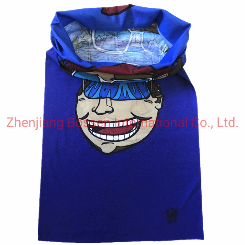 OEM Customized Design Printed Microfiber Polyester Blue Multifunctional Neck Warmer