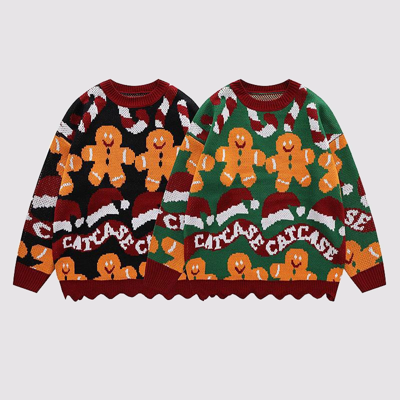 Factory Manufacturer Unisex Knitted Christmas Sweater Jumpers Custom Couple Merry Christmas Pullover Sweater