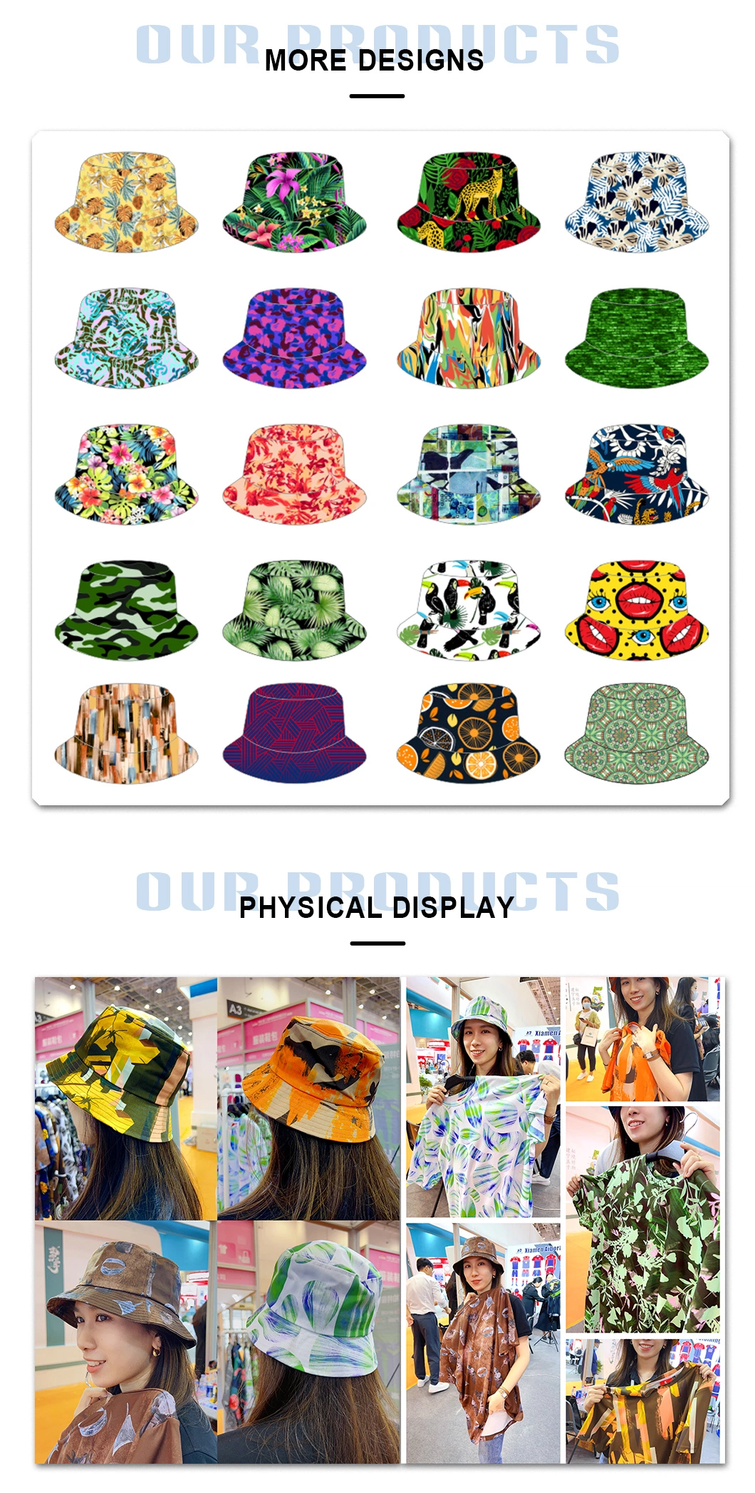 Wholesale Custom Sublimation Luxury Plain Bulk Adult Unisex Cotton Customized Embroidery Printed Logo Bucket Hat
