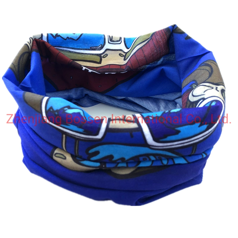 OEM Customized Design Printed Microfiber Polyester Blue Multifunctional Neck Warmer